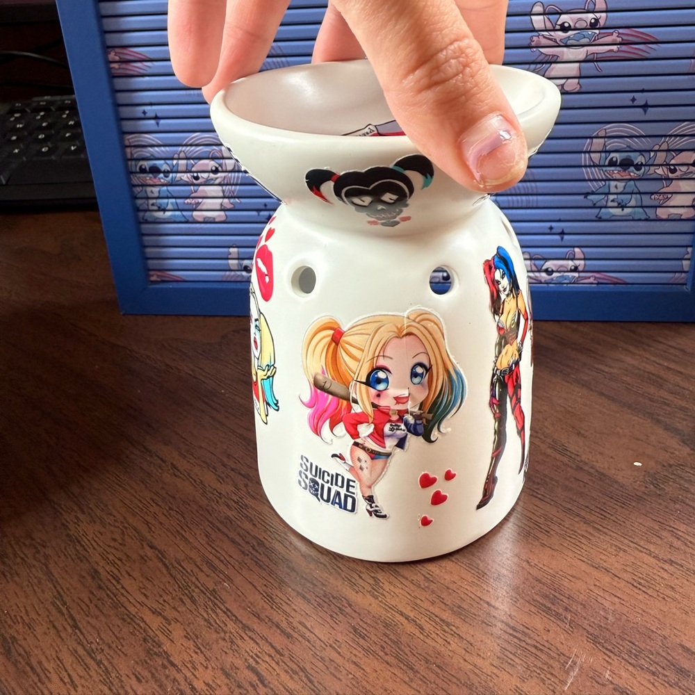 White Ceramic Wax Warmer with Cartoon Characters